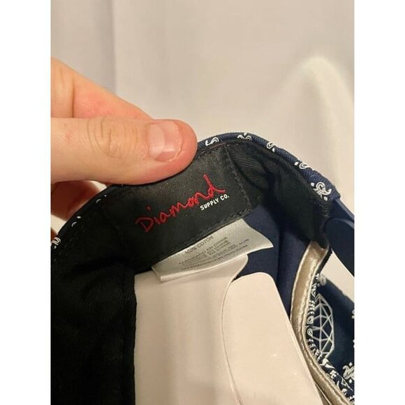 Diamond Supply Co Navy Blue Paisley Streetwear Adjustable Cap Hat NEW! - Picture 3 of 3